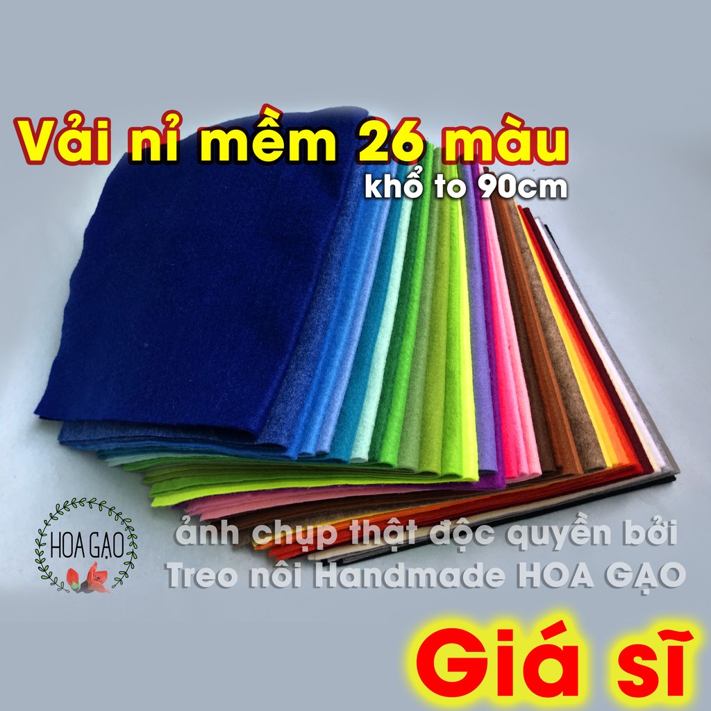 Vải Nỉ Mềm (Dạ Nỉ) Khổ 90X90Cm Gnm9 Khổ To, Giá Sĩ Làm Treo Nôi, Ứng Dụng Handmade