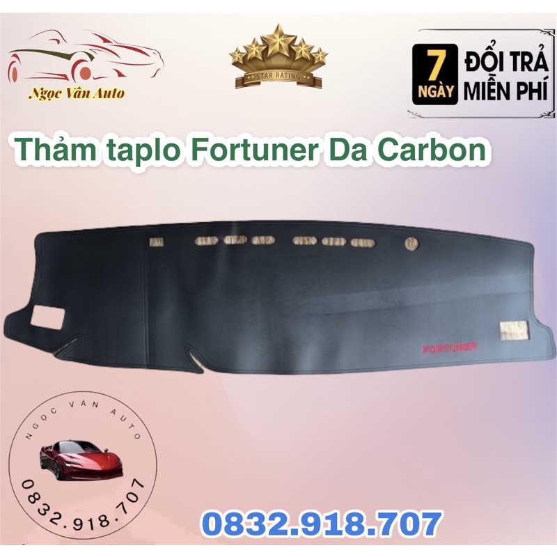 Thảm Taplo Da Fortuner 2017-2021 (Da carbon cao cấp)