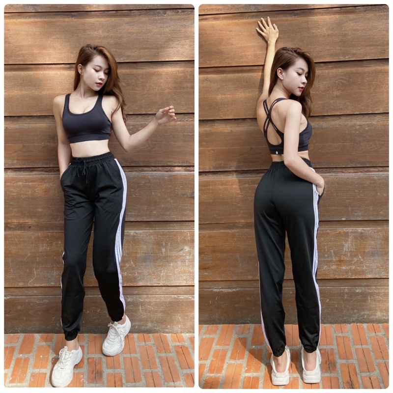 Quần Joger Thể Thao Nữ Das Phối Viền 3 Sọc Cực Hot