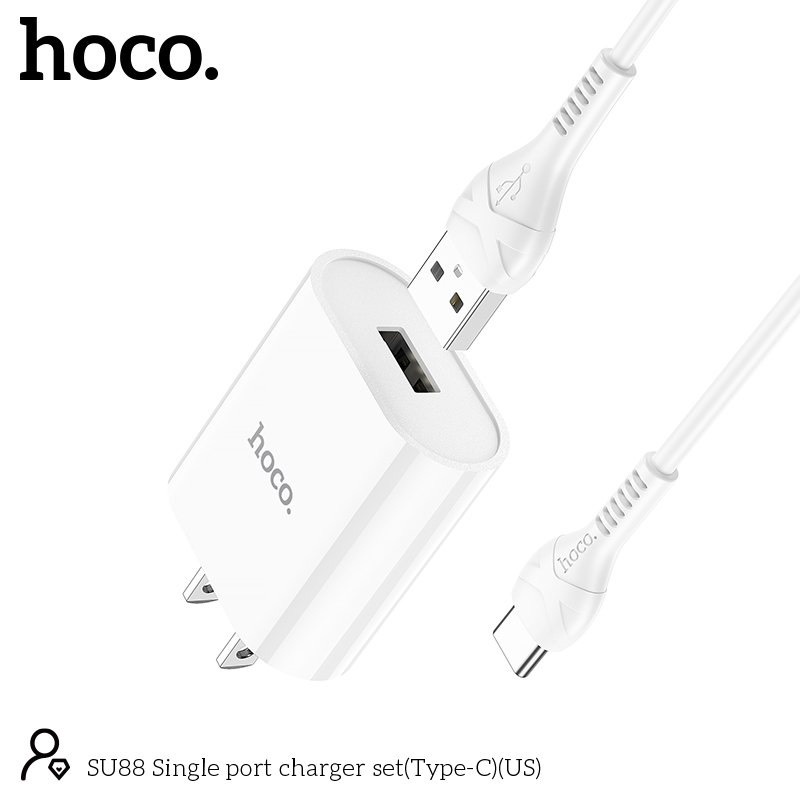Bộ sạc cáp 2.4A  SU88 đầu IP ,Micro,Type-C cổng ra USB,dây dài 1m- Chính hãng