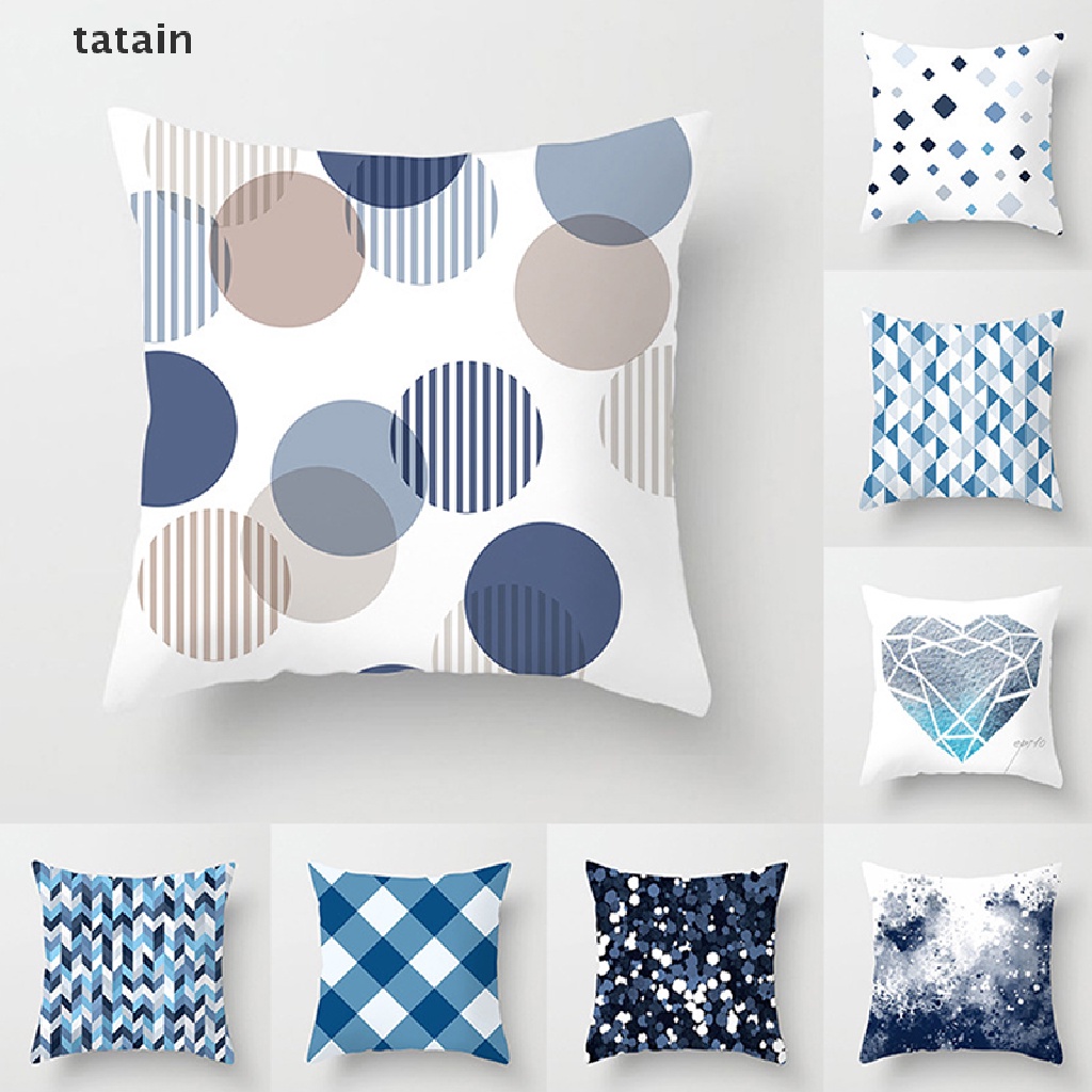 [TAT] Black White Geometric Cushion Cover Polyester Throw Pillow Case Sofa Pillowcase CVX