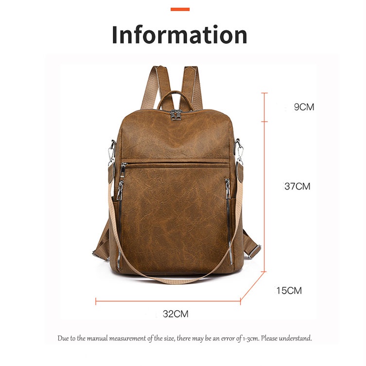 Ba Lô Da PU Thời Trang Hàn Quốc Xinh Xắn Cho Nữ Máy tính xách tay 14 inch