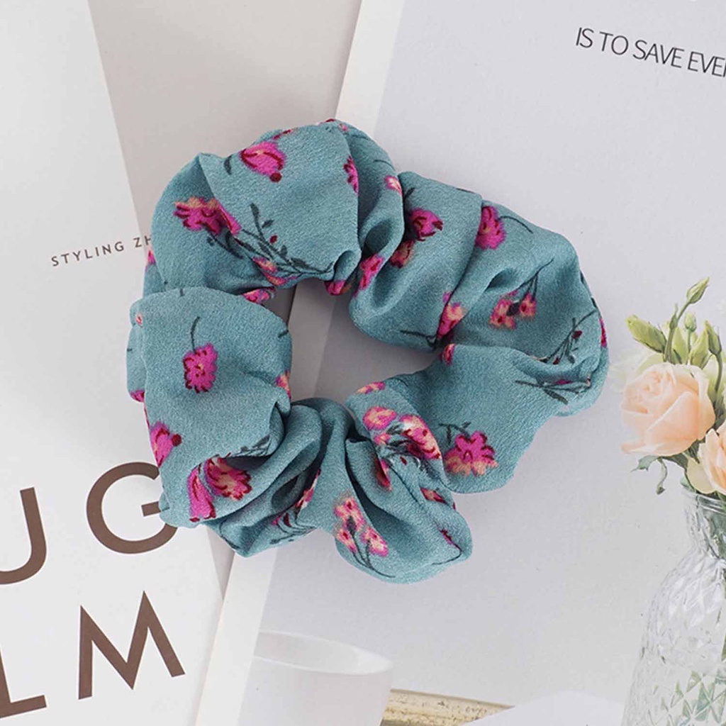 Dây Cột Tóc Co Giãn In Họa Tiết Hoa Phong Cách Cổ Điển Thời Trang Cho Nữ Mihan1