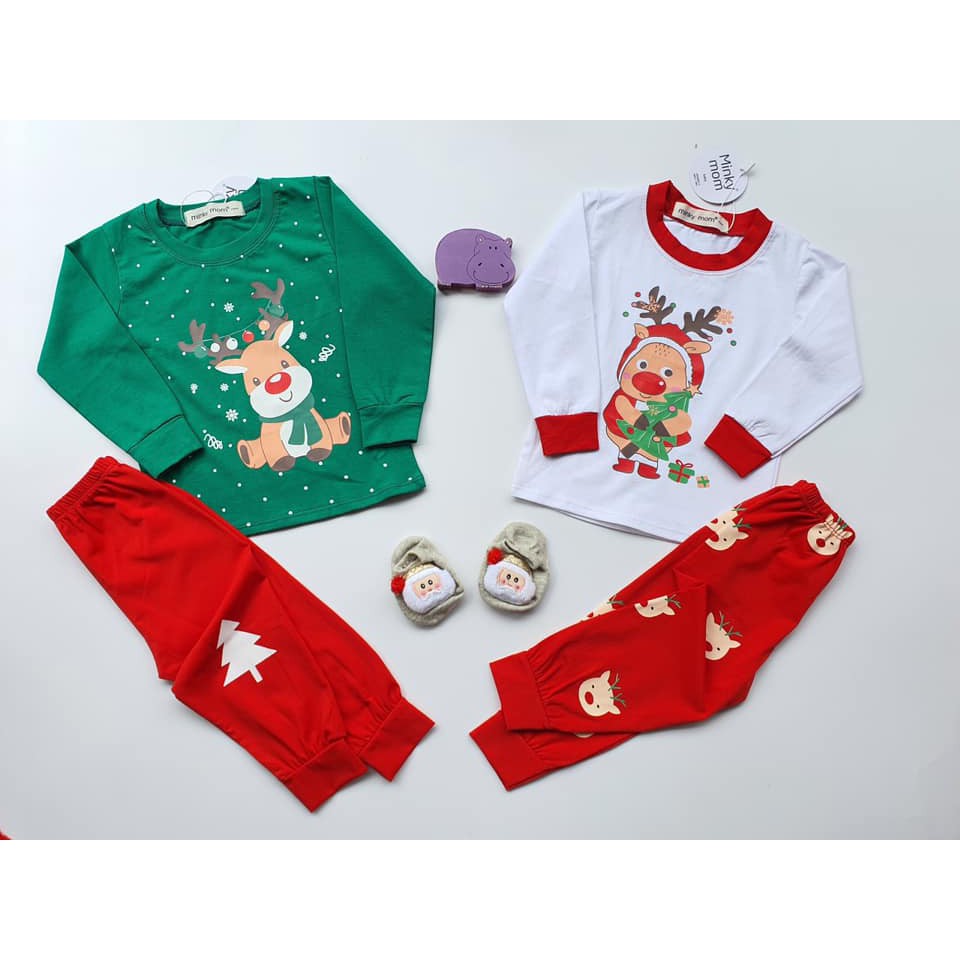 Bộ noel cho bé trai gái chất cotton 100% từ 1 đến 6 tuổi hình thật tự chụp