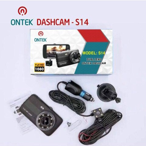 Camera Hành trình Ô TÔ Ontek Dashcam S14 Full HD 1080P Trước sau - Tích hợp 8 đèn LED - Ống kính kép siêu bền