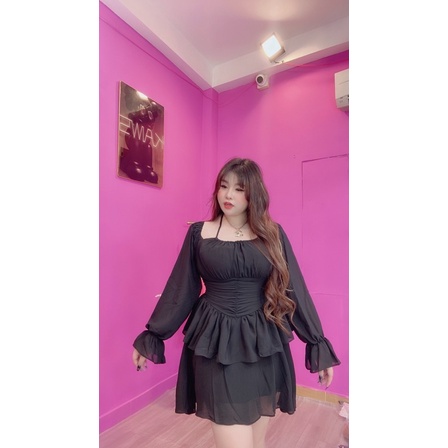 ĐẦM XOÈ CỔ YẾM VOAN NHÚN TIỂU THƯ BIGSIZE (60-90kg)