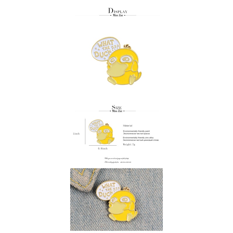 Ghim cài áo QIHE JEWELRY hình chú vịt nhỏ dễ thương vui nhộn