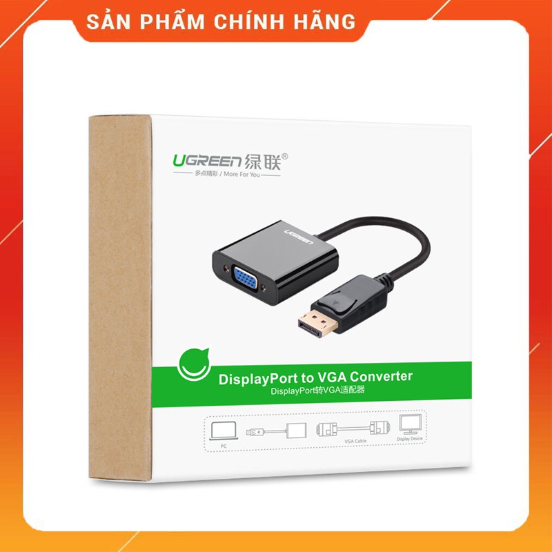 [Mã ELHACE giảm 4% đơn 300K] Cáp chuyển Displayport to VGA cao cấp Ugreen 20415 Chính Hãng (màu đen)