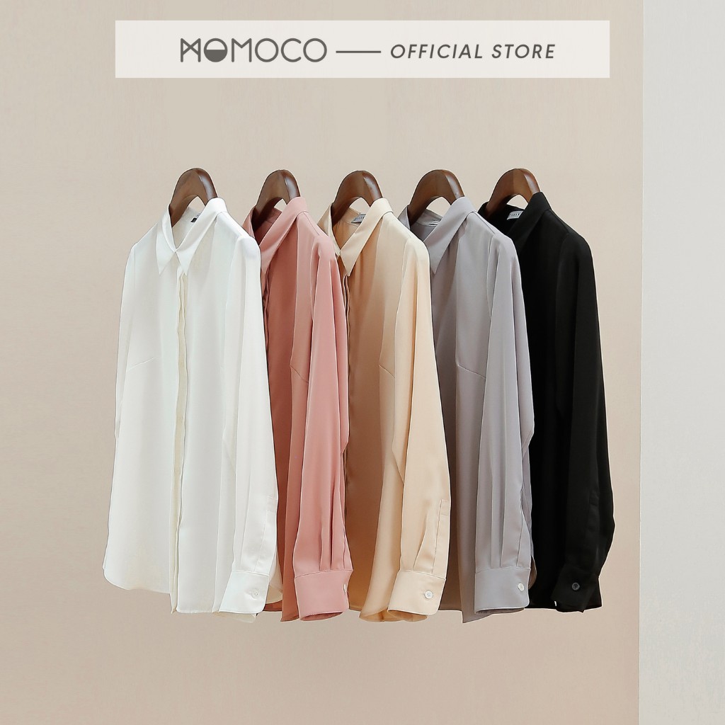 Áo sơ mi dài tay nữ MOMOCO ESSENTIALS The Everyday Shirt chất cát mịn không nhăn x | BigBuy360 - bigbuy360.vn