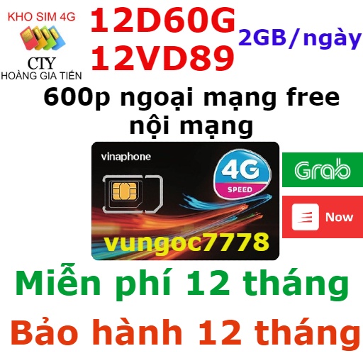 SIM 4G VINA U1500 BIG50Y VD149 VD89P VD159V FHAPPP  12TD49 TRỌN GÓI 1 NĂM KHÔNG MẤT PHÍ GIA HẠN
