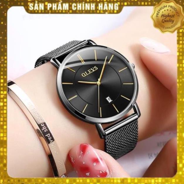 [CAO CẤP] Đồng hồ đeo tay OLEVS 5869 dây đeo thép lưới siêu mỏng có lịch chống thấm nước  thời trang cho nữ
