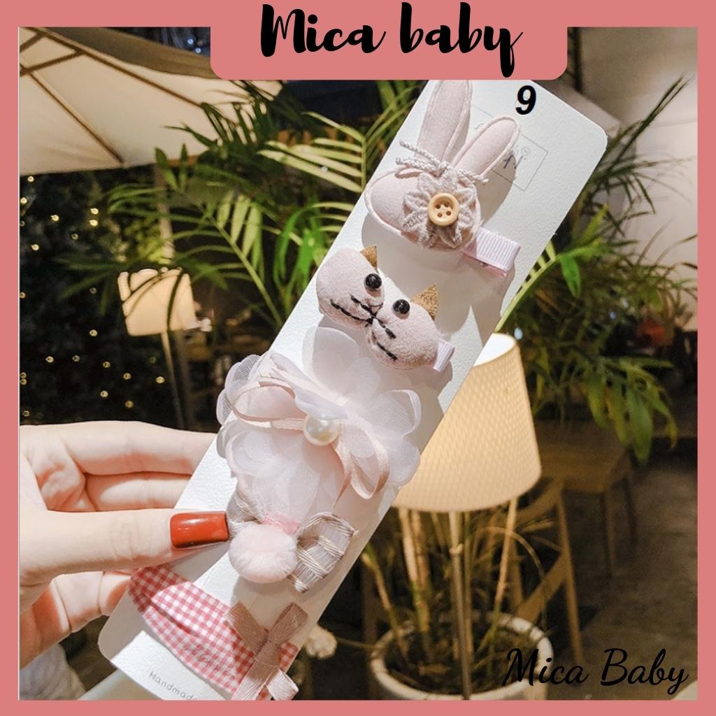 Set 5 kẹp tóc màu sắc cầu vồng đáng yêu cho bé Mica baby