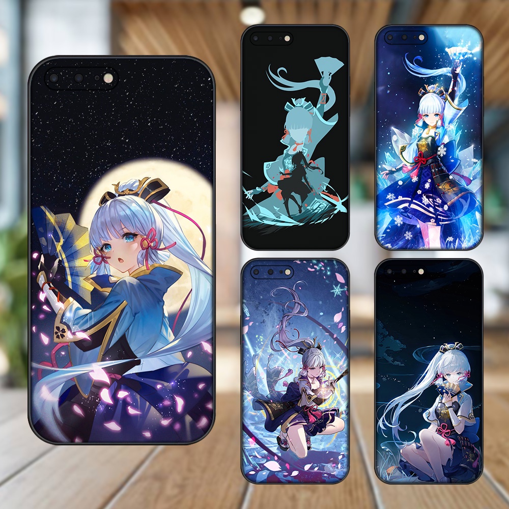 Ốp lưng iPhone 7 Plus, 8 Plus dẻo đen cạnh vuông in hình Ayaka Genshin Impact