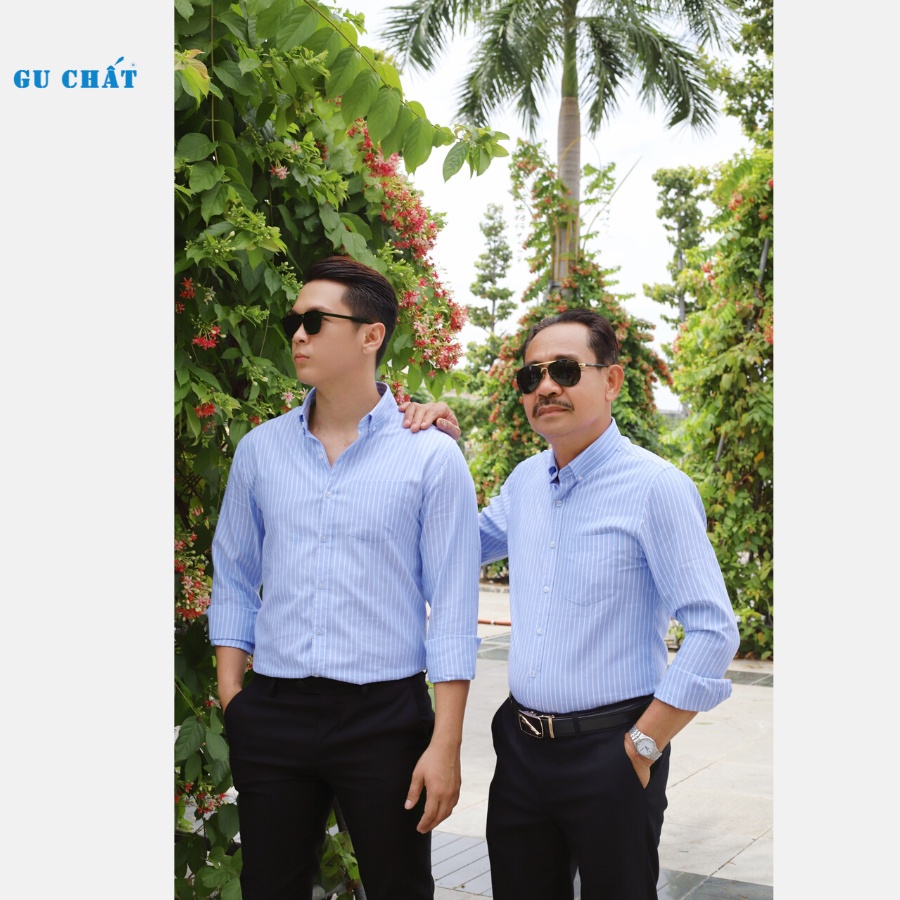 Áo Sơ Mi Nam Dài Tay GU CHẤT, Thiết Kế Kẻ Sọc, Chất Vải Oxford Mềm Mịn, Cao Cấp - GUSM46