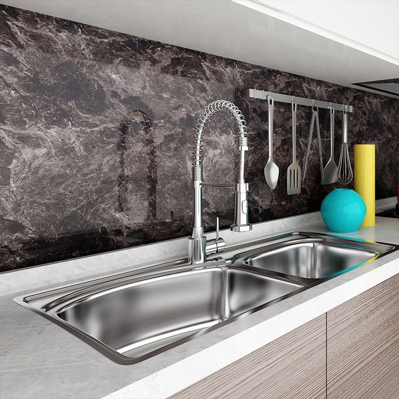 Giấy Dán Tường Bằng Vinyl Chống Thấm Nước Họa Tiết Vân Đá Trang Trí Nhà Bếp/Phòng Tắm