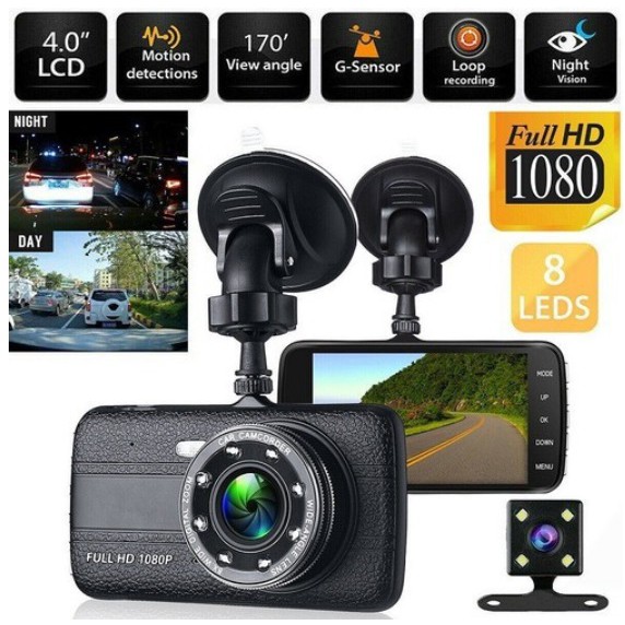 Camera Hành Trình Ôtô X004 trước sau Full HD1080P tích hợp 8 Đèn LED kèm thẻ nhớ NETAC 32G