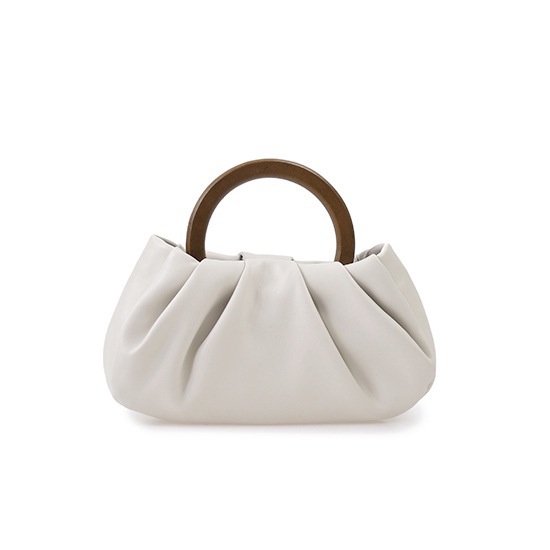 Túi Đeo Chéo mini Mẫu Mới 2021 Xếp Ly Tay Cầm Bằng Gỗ Hình Đám Mây Thời Trang Cho Nữ