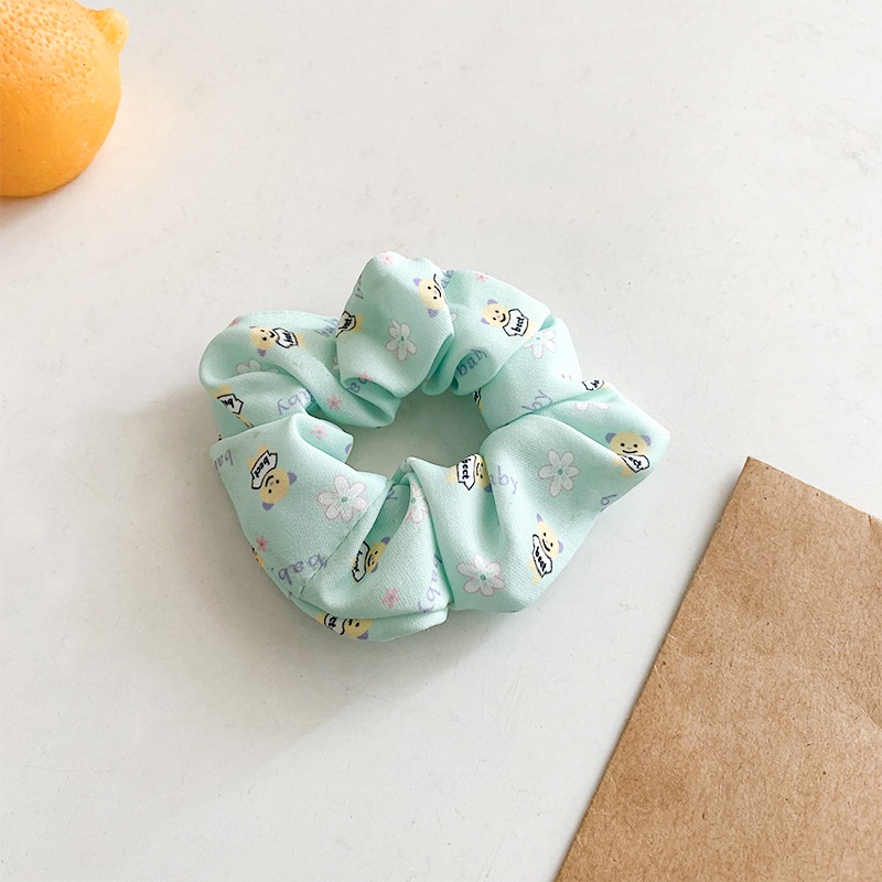 Dây cột tóc vải scrunchies hình gấu nhiều màu ngọt ngào dễ thương phiên bản Hàn quốc DS3