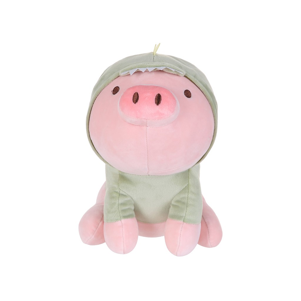 Thú nhồi bông 100% bông mềm mịn hình heo con áo khủng long đáng yêu Miniso