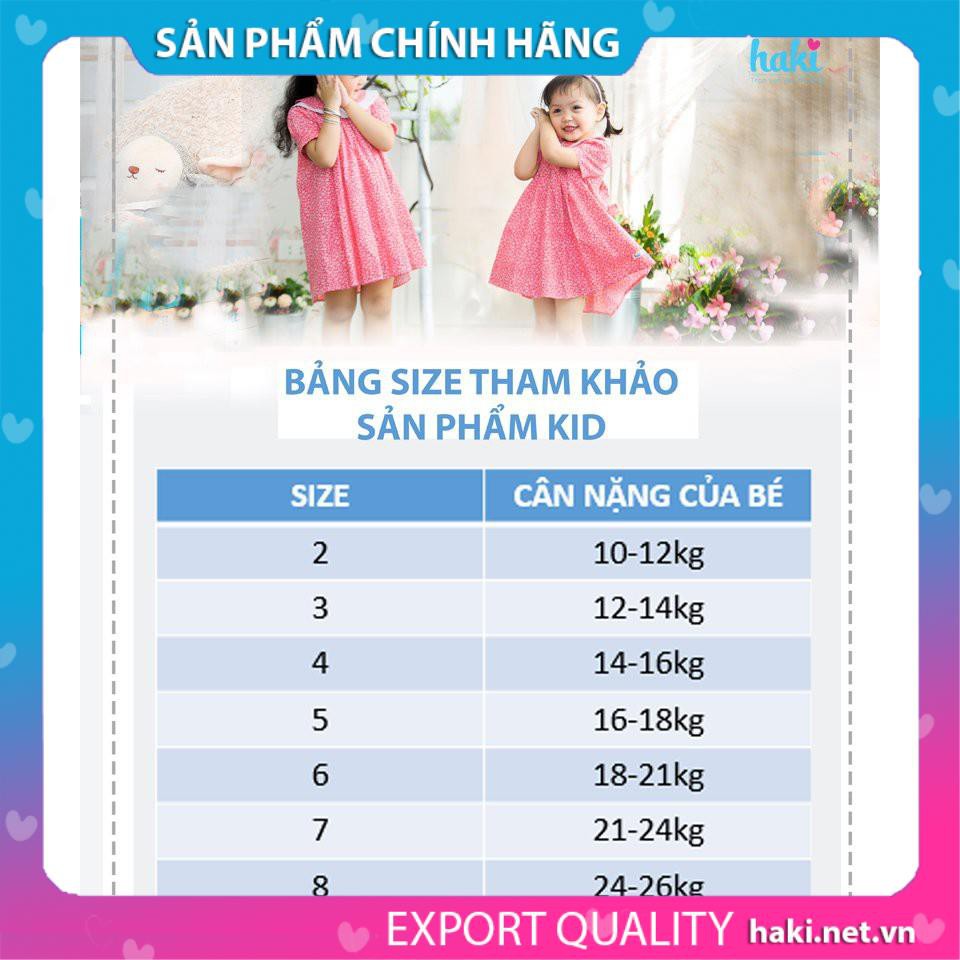 Váy bé gái sát nách phối ren tay HK513, đầm hè thiết kế cho bé, đủ size từ 1-8y Haki