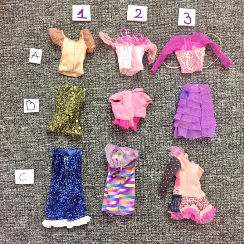 QAA2-Quần áo đầm dành cho búp bê barbie đã qua sử dụng