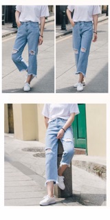 Quần bò nữ rách gối