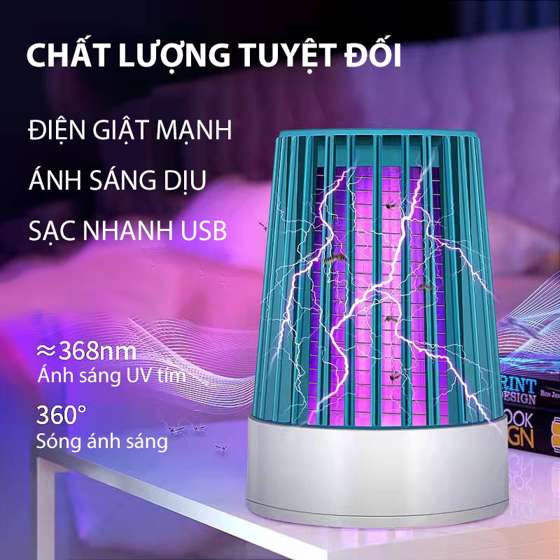 Đèn bắt muỗi hình trụ Jiashi diệt côn trùng điện quang tự động tích hợp đèn ngủ thông minh không ồn - DBM02