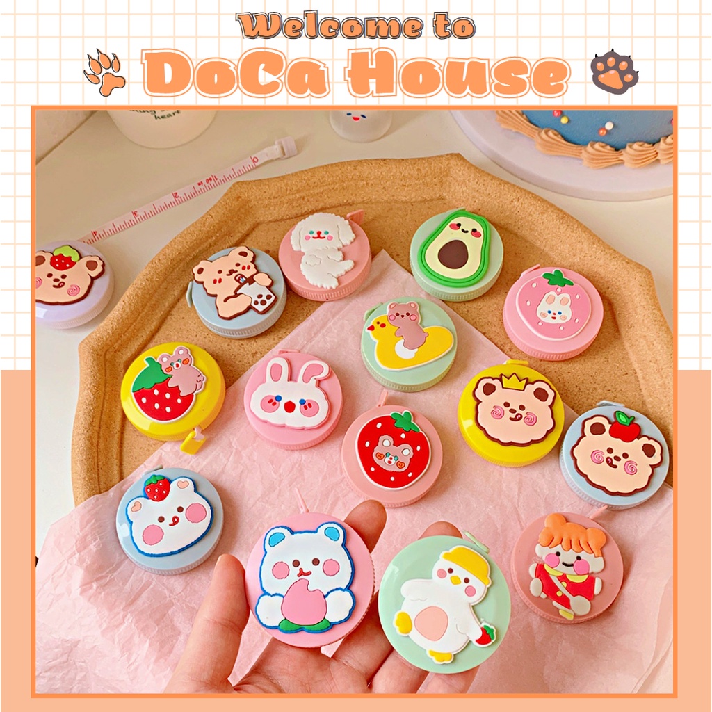 Thước dây cuộn mini DOCA rút tự động hoạt hình siêu dễ thương (được chọn mẫu)