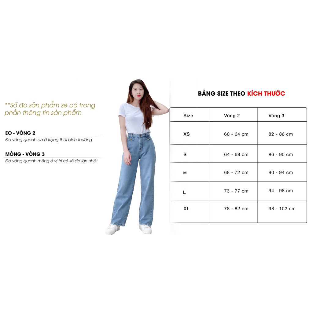 Quần jeans nữ dài ống suông có túi trẻ trung 4YOUNG QJ11