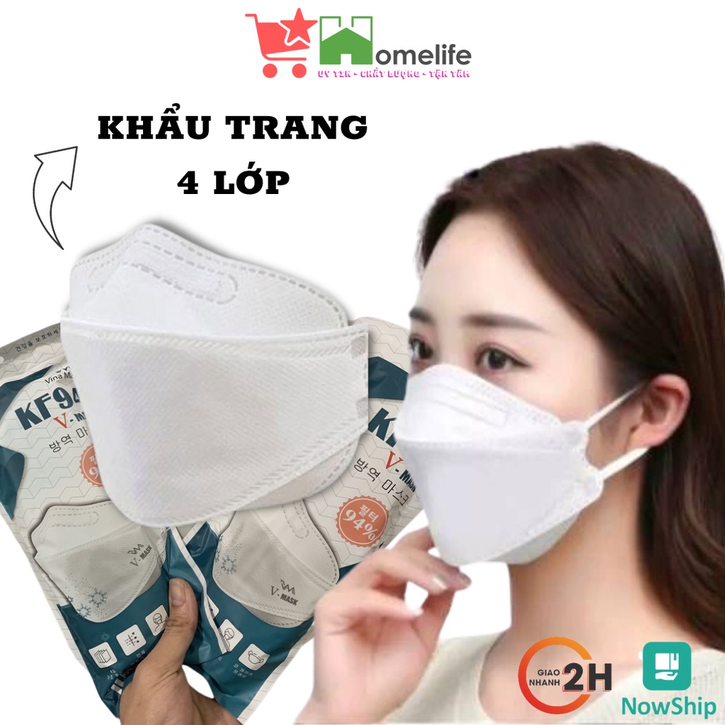 Khẩu Trang 4 Lớp KF94 V - MASK Chống Bụi Mịn Và Kháng Khuẩn Hàng Cao Cấp