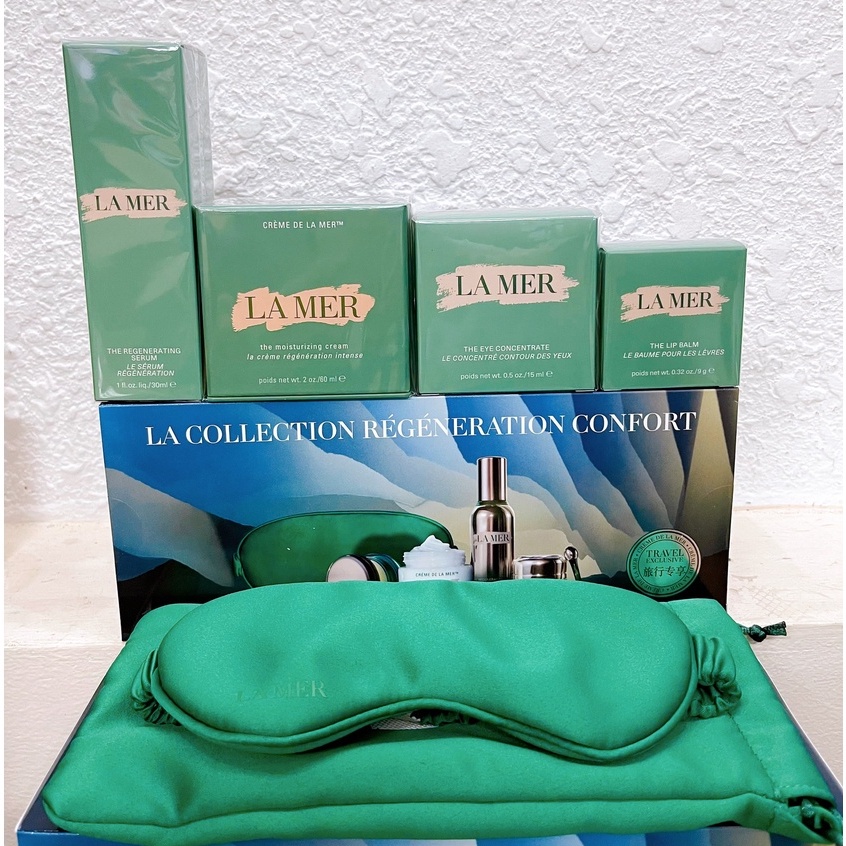 LAMER - Bộ Dưỡng Da La Mer Cao Cấp Gồm 5 Món Fullsize (SERUM + KEM MẮT + KEM DƯỠNG ẨM + SON DƯỠNG + Sleep Mask)