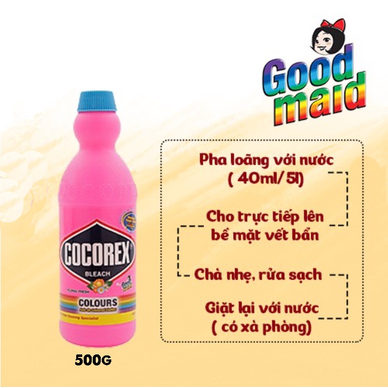 Nước tẩy quần áo chuyên dụng cho áo màu Cocorex 1kg