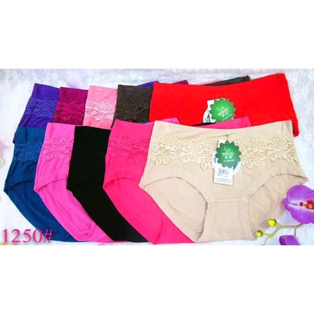 [Q1250] combo 10 Quần lót cạp ren cotton