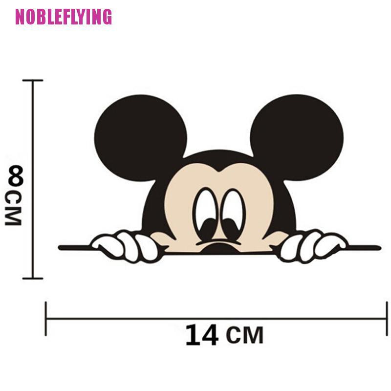 1 Sticker Dán Kính Chiếu Hậu Hình Chuột Mickey Dễ Thương 14x8cm