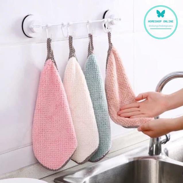 Khăn Lau Tay Hình Vuông Treo Bếp Có Viền Bo Chắc Chắn HOMESHOP ONLINE
