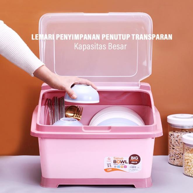 Giá Nhựa Đựng Đĩa Kèm Nắp Đậy C28 / Tô / Muỗng / Nĩa Màu Xanh Dương | BigBuy360 - bigbuy360.vn