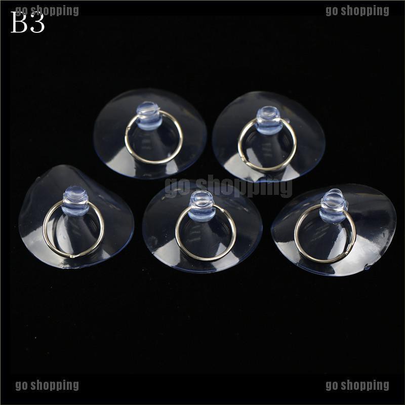{go shopping}5pcs Bathroom Kitchen Glass Clear Suction Cup Hook Wall Hangers