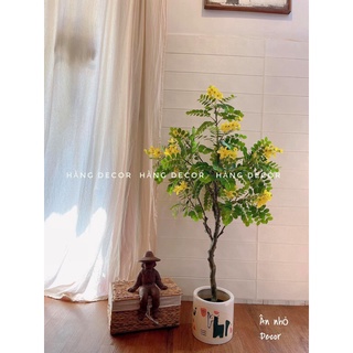 Cây hoa muồng vàng giả trang trí 160cm hằng decor