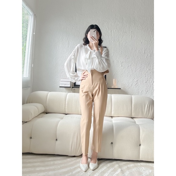 VELLE DESIGN Quần tây công sở nữ chất cotton lụa hàn dày dặn - Farah trouser