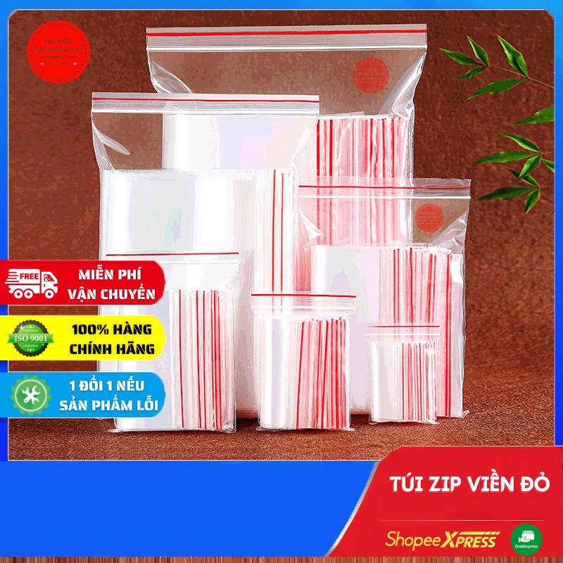 [GIÁ SỈ] Túi Zip viền đỏ Size nhỏ loại đẹp Nhựa PE mới 100% đủ size ...
