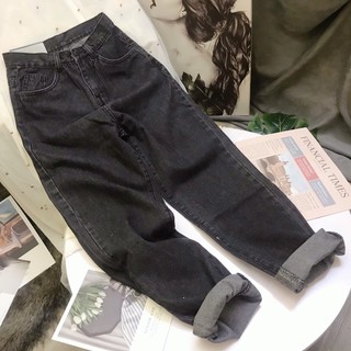 Quần jean baggy nữ đen trơn MSCB1
