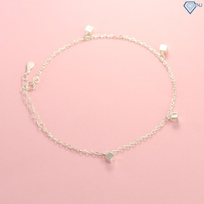 Lắc chân bạc nữ khối lập phương đẹp LCN0062 Trang Sức TNJ