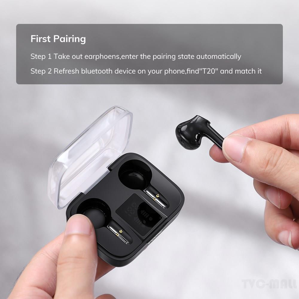Tai Nghe Không Dây TOPK T20 TWS Tai Nghe Nhét Tai Bluetooth 5.0 Tai Nghe Âm Thanh Nổi Cuộc Gọi/Kết Thúc Bằng Giọng Nói