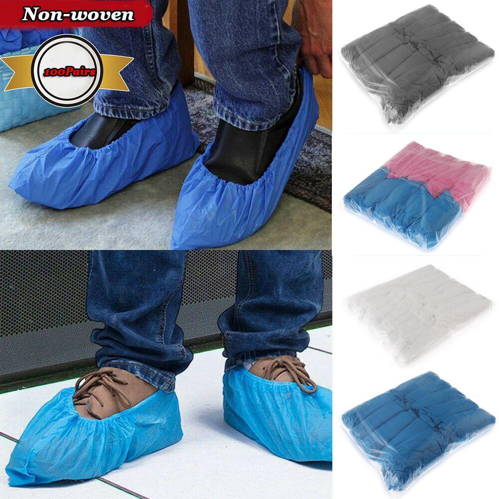 Bộ 100 Vỏ Bọc Giày Bằng Vải Không Dệt Co Giãn Chống Trượt Dùng Một Lần