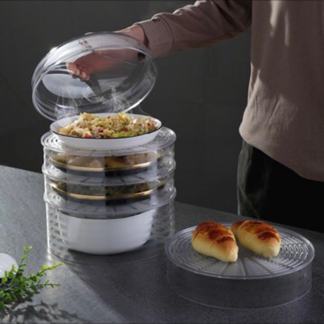 Lồng bàn đậy thức ăn 5 tầng nhựa Việt Nhật Cao Cấp, Lồng bàn đa tầng giữ nhiệt và bảo quản đồ ăn nhà bếp - MS2676