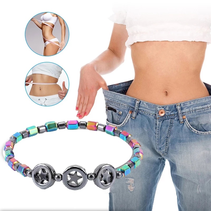 Vòng Đeo Chân Xâu Hạt Hình Ngôi Sao Năm Cánh Màu Đen Đơn Giản Giảm Cân Thời Trang Nữ