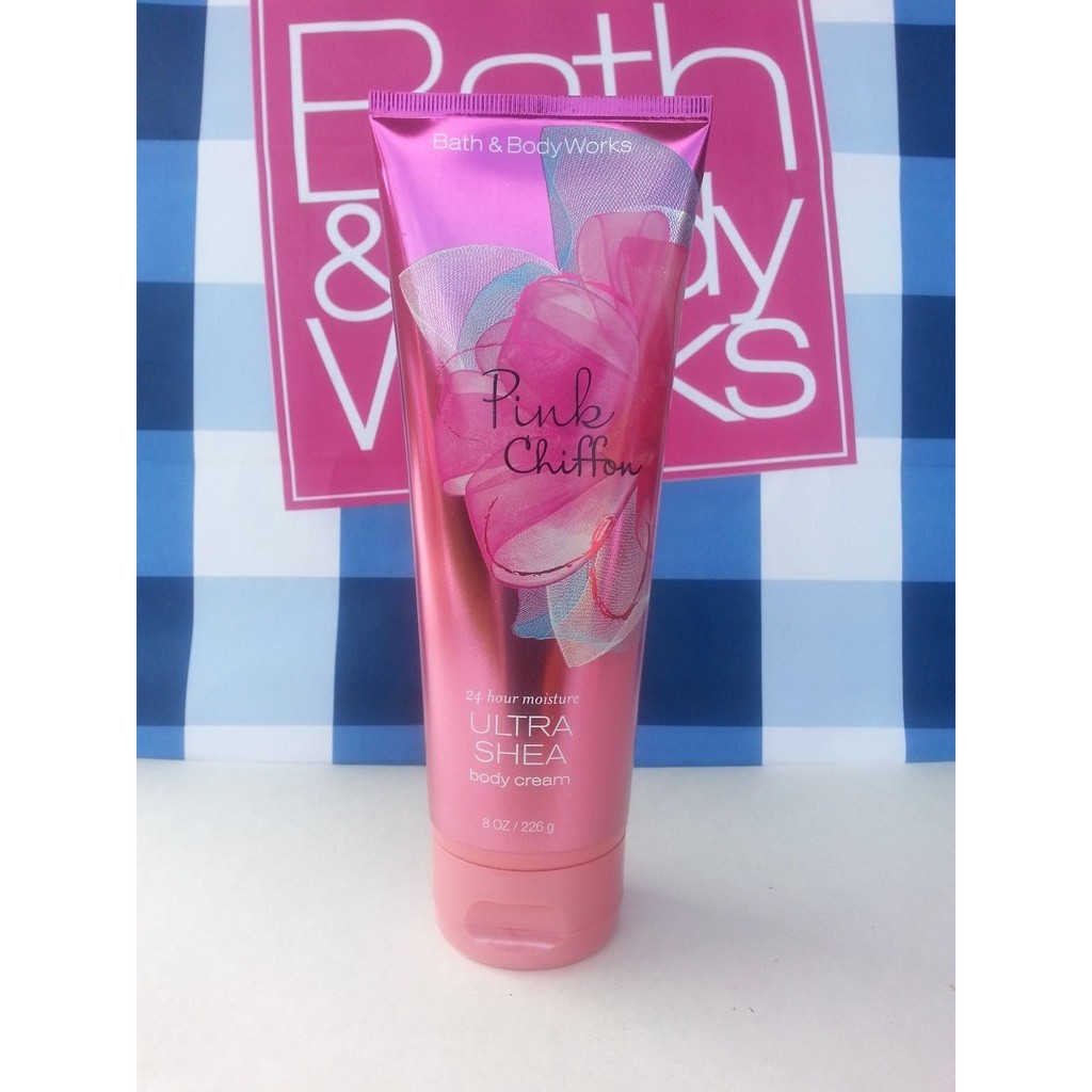 Kem dưỡng ẩm cơ thể Bath &amp; Body Works Pink Chiffon Ultra Shea Body Cream 226g (Mỹ)