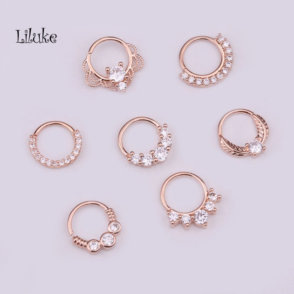 1 Khuyên Mũi Tròn Đính Đá Sang Trọng