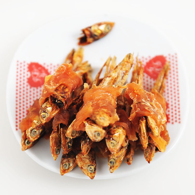 Bánh thưởng dành cho chó mèo vị cá biển tự nhiên cuộn thịt gà cho chó mèo