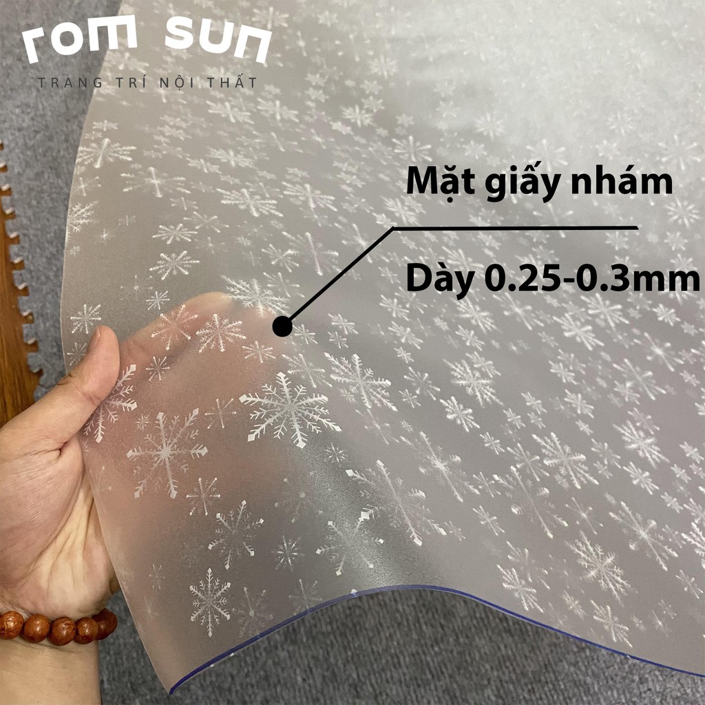 Decal dán kính mờ , giấy dán kính mờ chống nắng hoa tuyết